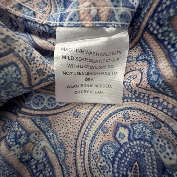 Tallia Flip Cuff L Mens Button Up Shirt  Pink Paisley Cotton All Over Print Prep - Picture 10 of 10